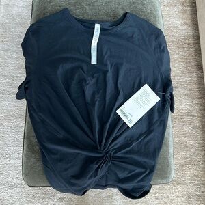Black lululemon twisted front tee
